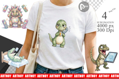 Tech Fatigued Dino Sublimation Product Image 1