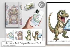Tech Fatigued Dino Digital Paper Product Image 1