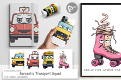 Digital Paper Sarcastic Transport Squad Product Image 1