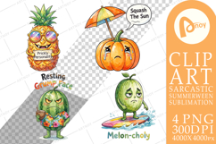 Tropical Fruit Pumpkin Sublimation Product Image 1