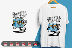 &quot;Zero Chill, Full Sass&quot; Peace Sign Ice Cube T-Shirt Design Product Image 1
