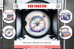 Sarcastic Wanderlust Quotes Car Coaster Product Image 1