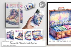 Sarcastic Wanderlust Quotes Digital Paper Product Image 1