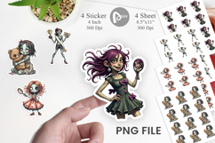 Sarcastic Zombie Girls Sticker Product Image 1