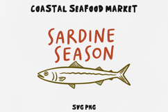 Sardine Season SVG PNG, Minimal Sardine Clipart, Coastal Product Image 1