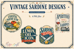 Vintage Sardine Designs | Seafood Labels &amp; Quotes Product Image 1