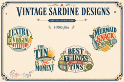 Vintage Sardine Designs | Mediterranean Seafood Labels Product Image 1
