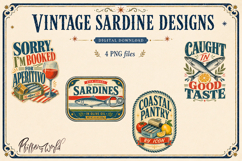 Vintage Sardine Designs | Mediterranean Kitchen Clipart Product Image 1