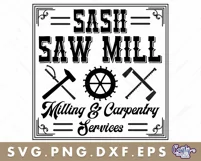 VIntage Saw Mill Sign | Western Svg | Sash Saw Mill Svg Product Image 2