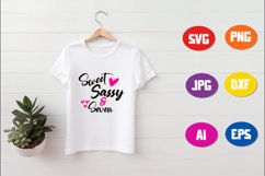 Sweet Sassy and Seven Svg, Girl Birthday Svg Product Image 2