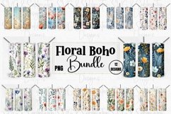 Whimsical Floral 20oz Tumbler PNG Sublimation Bundle Product Image 1
