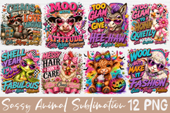 Sassy Animal Sublimation Bundle , Funny Quotes Design Product Image 1