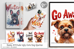 Sassy Attitude Dog Quotes Digital Paper Product Image 1
