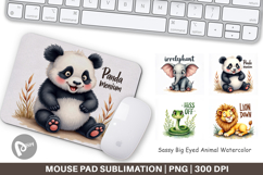 Sassy Big-Eyed Animal Puns Mouse Pad Product Image 1
