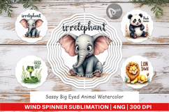 Sassy Big-Eyed Animal Puns Wind Spinner Product Image 1