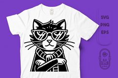 Sassy Cat wearing Fancy Sunglasses Illustration Product Image 1