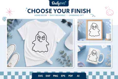 Sassy Cute Ghost SVG Halloween Kawaii Spooky Cut File Product Image 1