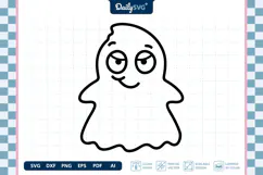 Sassy Cute Ghost SVG Halloween Kawaii Spooky Cut File Product Image 3
