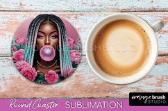 Sarcastic Coaster Sublimation - Sassy Girl Round Coaster Product Image 1