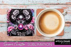 Sarcastic Coaster Sublimation - Sassy Girl Square Coaster Product Image 1
