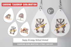 Sassy Grumpy School Animal Earring Product Image 1