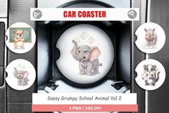 Sassy Grumpy Animal Car Coaster Product Image 1