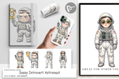 Sassy Introvert Astronaut Digital Paper Product Image 1