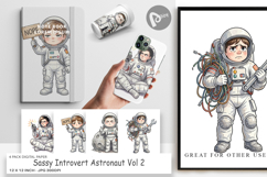 Sassy Introvert Astronaut Digital Paper Product Image 1