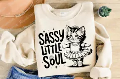 Sassy Little Soul Ballet Cat Wearing Crown Necklace PNG Product Image 2