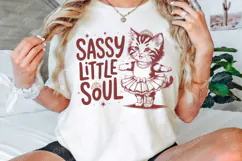 Sassy Little Soul Ballet Cat Wearing Crown Necklace PNG Product Image 3