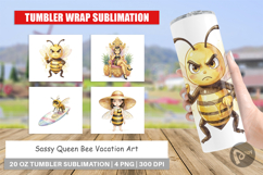 Sassy Queen Bee Vacation Tumbler Product Image 1