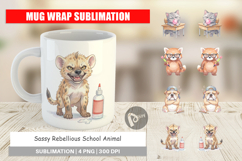 Sassy Rebellious School Animal Mug Wrap Product Image 1