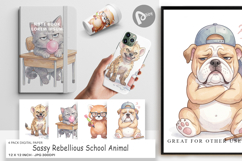 Rebellious School Animal Digital Paper Product Image 1