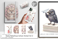 Rebellious School Animal Digital Paper Product Image 1