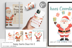 Digital Paper Sassy Santa Quotes Product Image 1