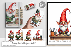 Sassy Santa's Helpers Digital Paper Product Image 1