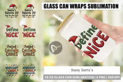 Sassy Santa Quotes Glass Can Product Image 1