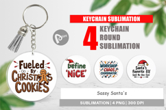 Sassy Santa Quotes Keychain Product Image 1