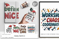 Sassy Santa Quotes Digital Paper Product Image 1