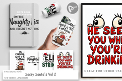 Sassy Santa Quotes Digital Paper Product Image 1