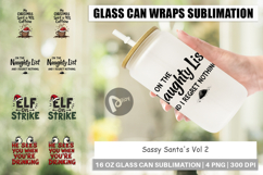 Sassy Santa Quotes Glass Can Product Image 1