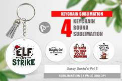 Sassy Santa Quotes Keychain Product Image 1