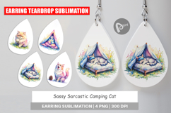 Sassy Camping Cat Earring Product Image 1