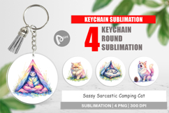 Sassy Camping Cat Keychain Product Image 1