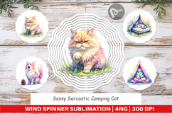 Sassy Camping Cat Wind Spinner Product Image 1