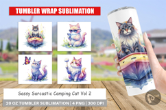 Sassy Camping Cat Tumbler Product Image 1