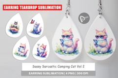 Sassy Camping Cat Earring Product Image 1