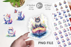 Sassy Camping Cat Sticker Product Image 1