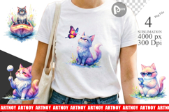 Sassy Camping Cat Sublimation Product Image 1