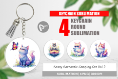 Sassy Camping Cat Keychain Product Image 1